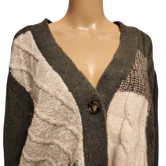 Industry Republic Clothing Oversized Button Up V-neck Sweater M - Picture 4 of 12